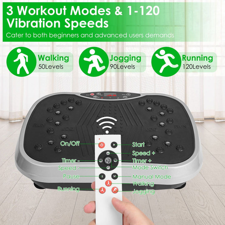 Vibration Plate Exercise Machine with Resistance Bands Remote Control