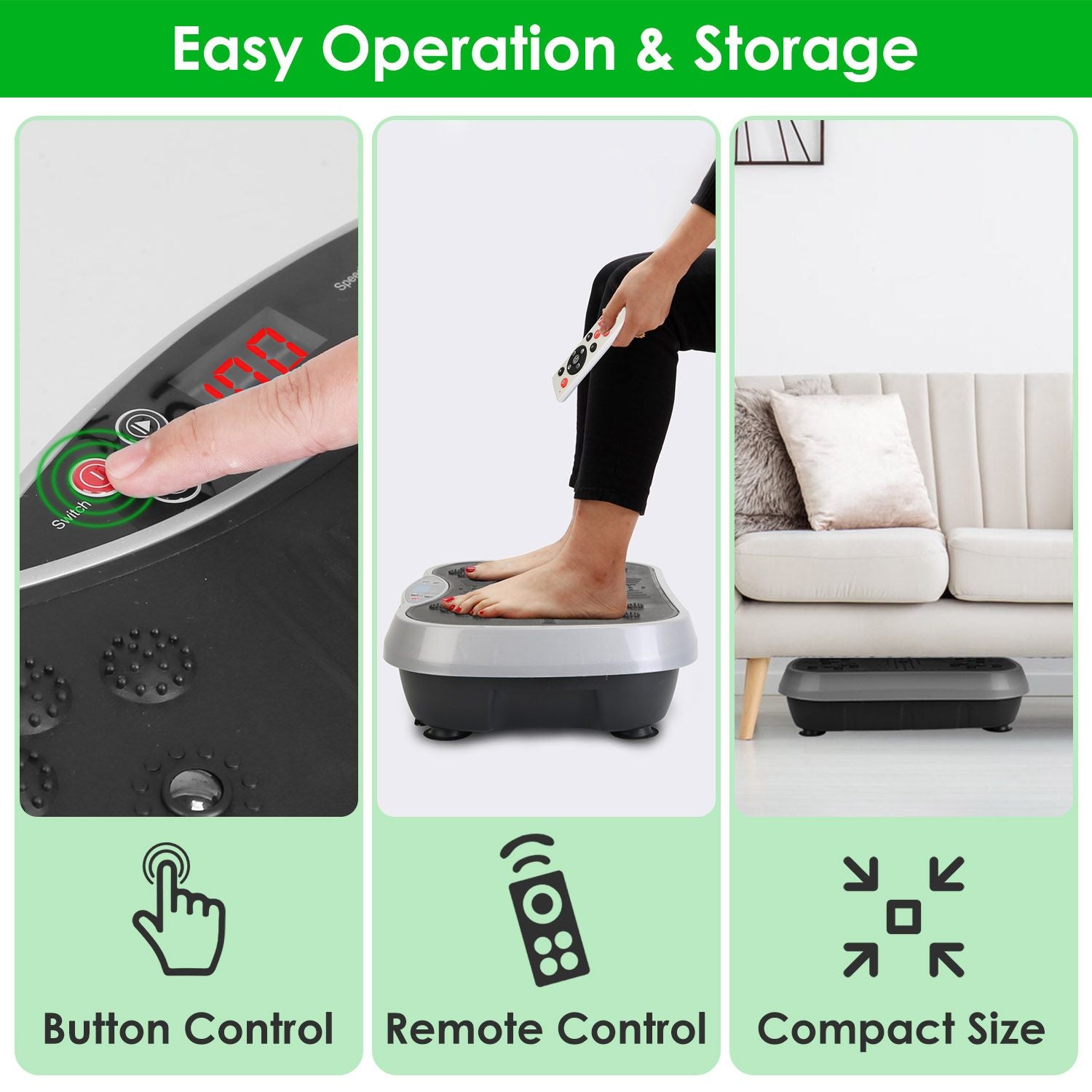 Vibration Plate Exercise Machine with Resistance Bands Remote Control