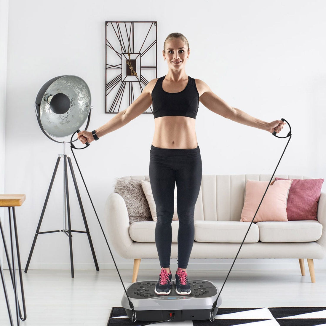 Vibration Plate Exercise Machine with Resistance Bands Remote Control