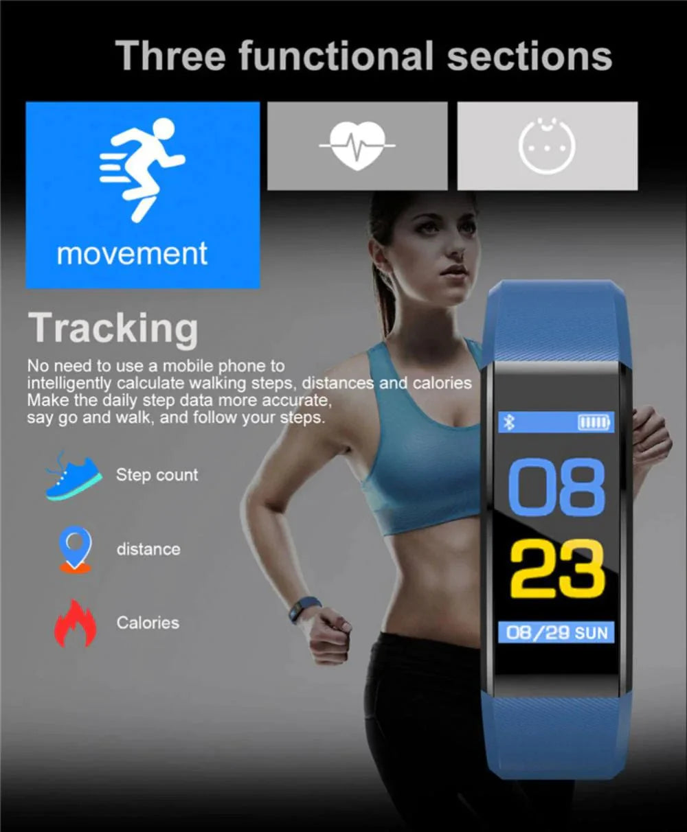 IP67 Waterproof Smart Watch Heart Rate BP Sleep Fitness