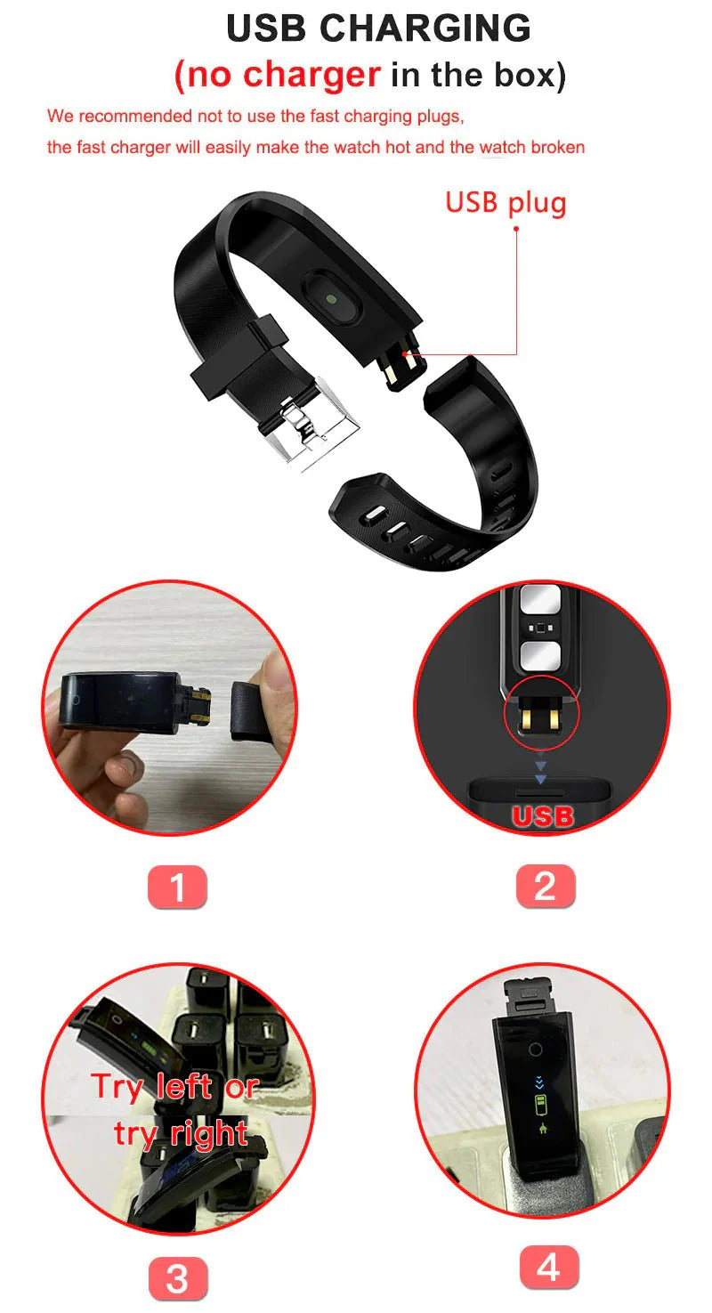 IP67 Waterproof Smart Watch Heart Rate BP Sleep Fitness