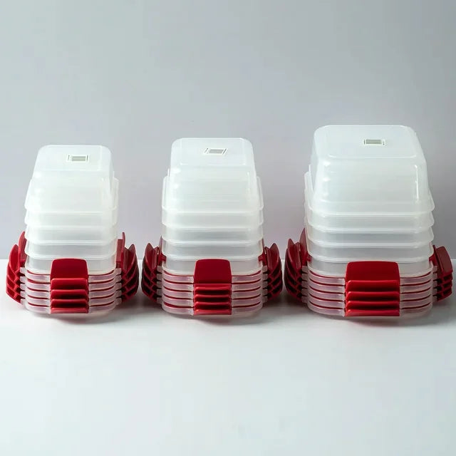 5 Pack Stackable Airtight Food Storage Containers with Snap Lock
