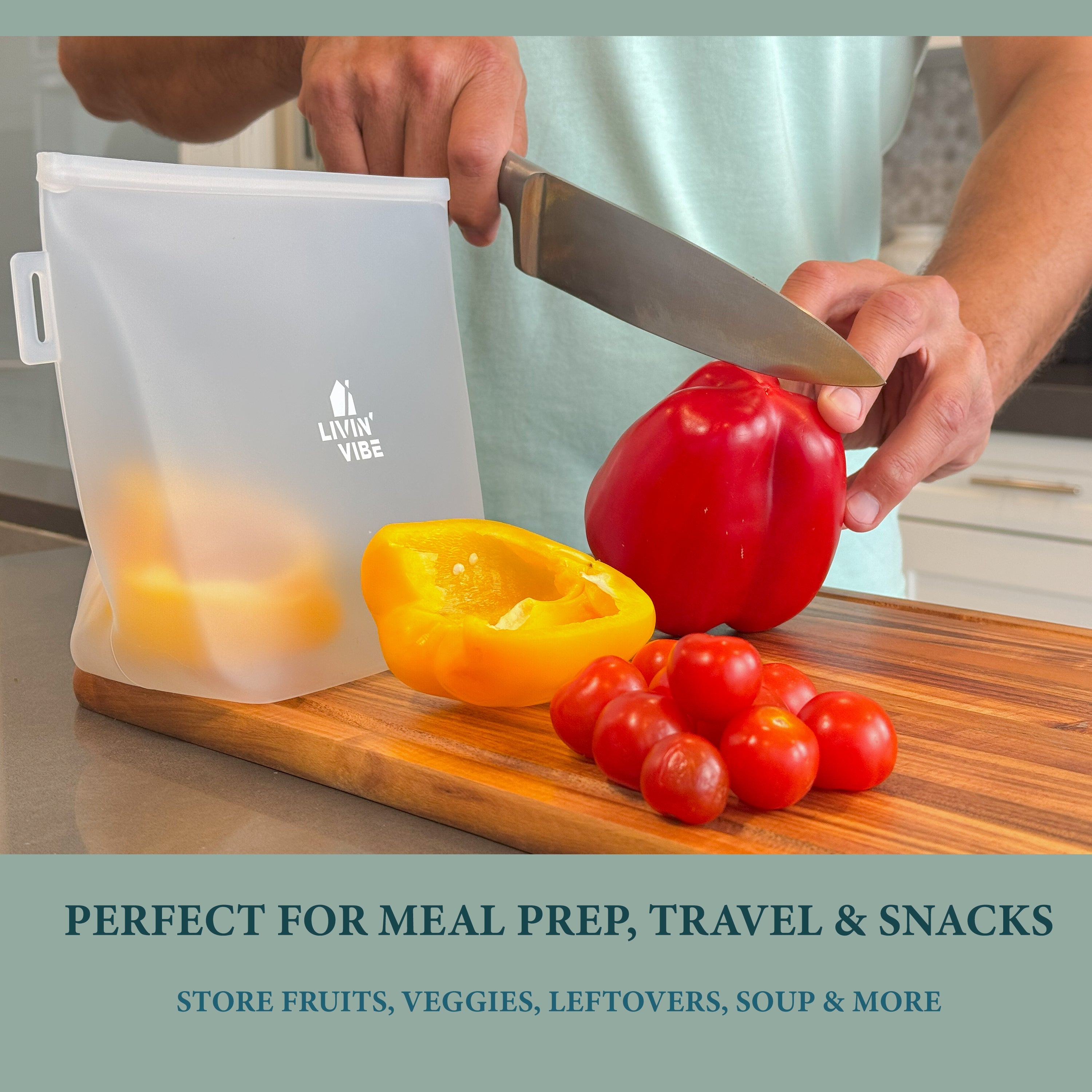 Reusable Silicone Food Storage Bags Set Multicolor Leakproof Kitchen