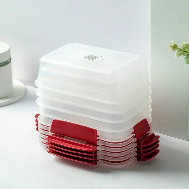 5 Pack Stackable Airtight Food Storage Containers with Snap Lock
