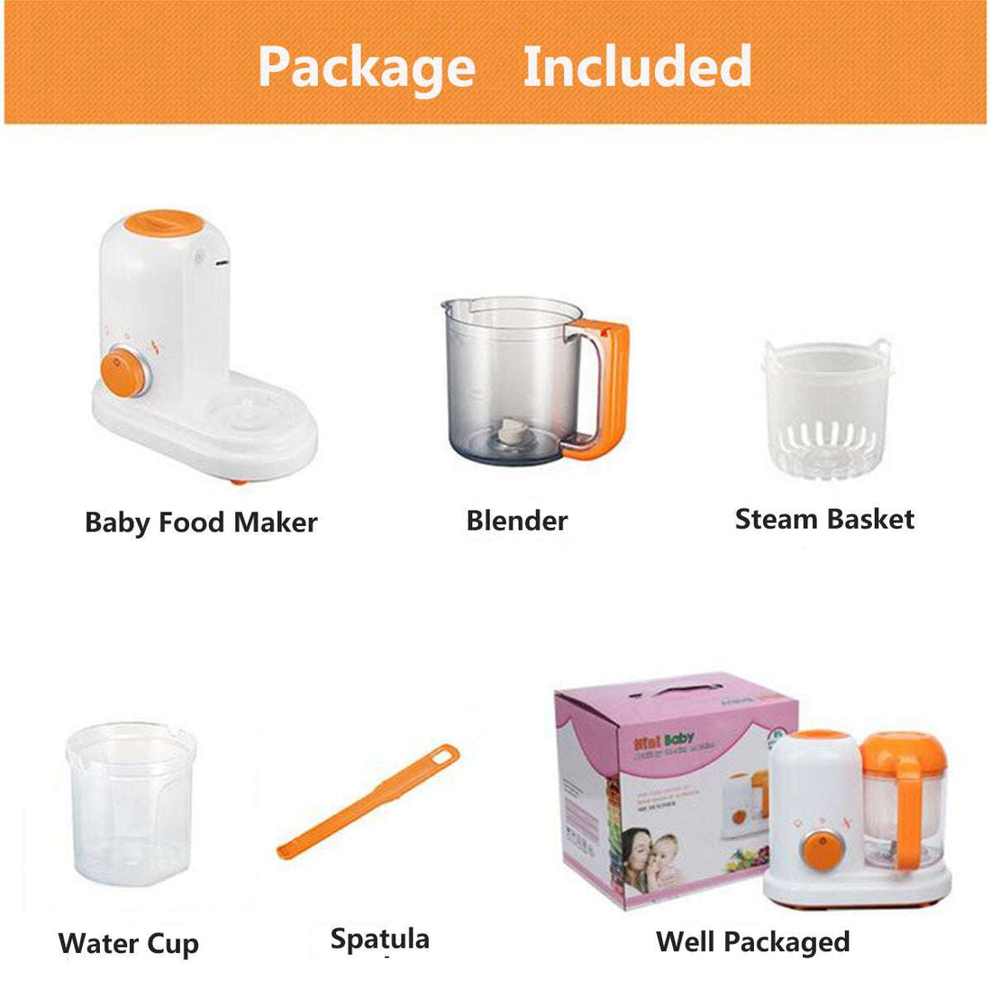Multi-Function Baby Food Processor Milk Warmer Blender Cooking Device