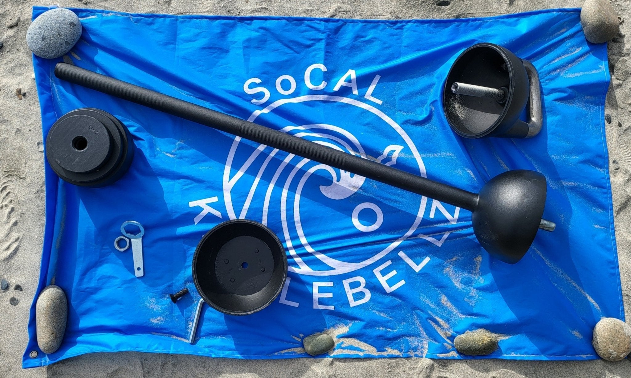 SoCal Adjustable Kettlebell Mace System 12–32kg Cast Iron Black