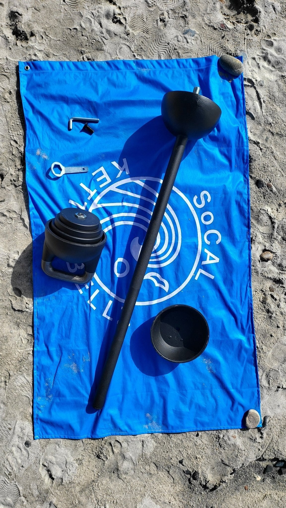 SoCal Adjustable Kettlebell Mace System 12–32kg Cast Iron Black