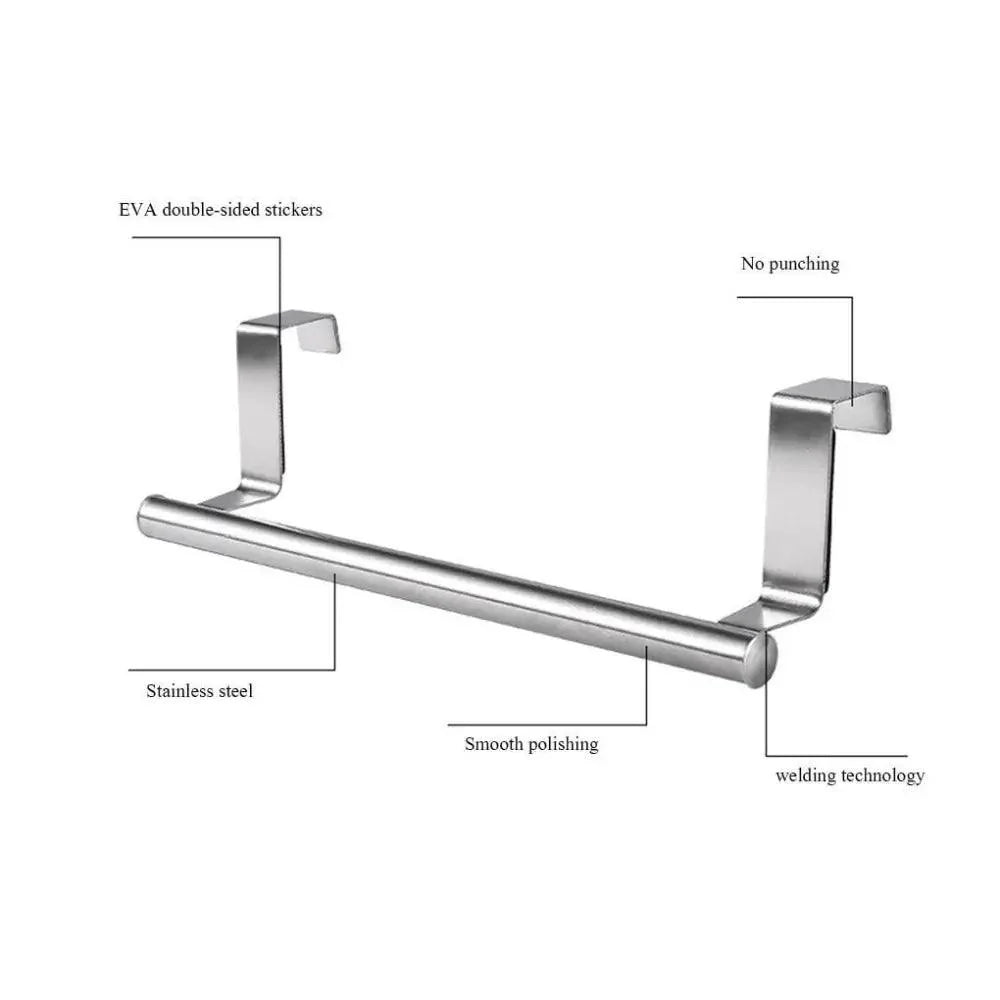 Over Door Towel Rack Stainless Steel Hanging Holder Bathroom Kitchen