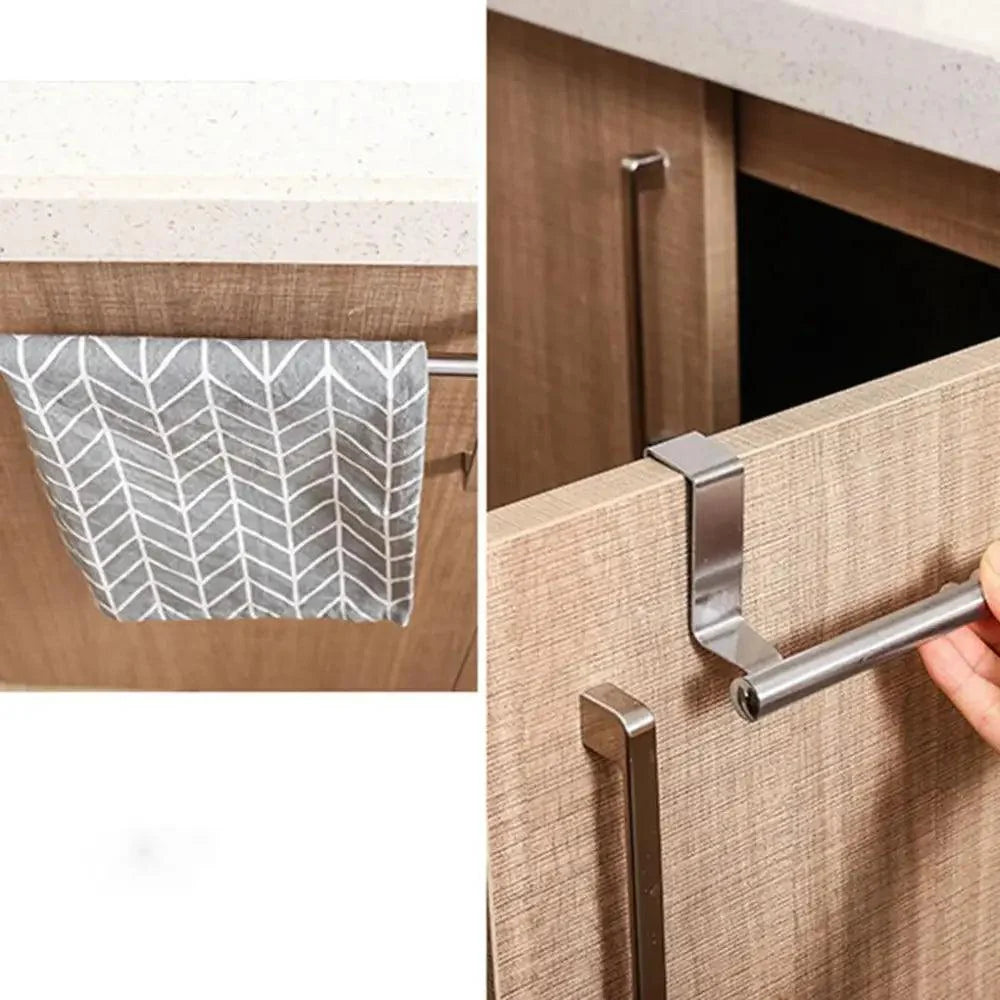 Over Door Towel Rack Stainless Steel Hanging Holder Bathroom Kitchen