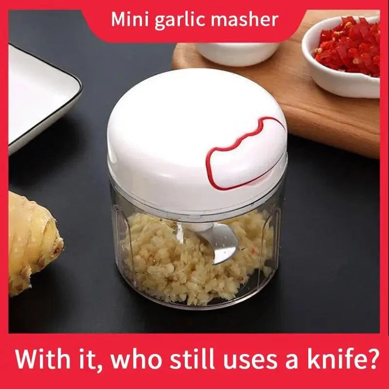 White Mini Multifunctional Vegetable Press Manual Masher Kitchen Gadget