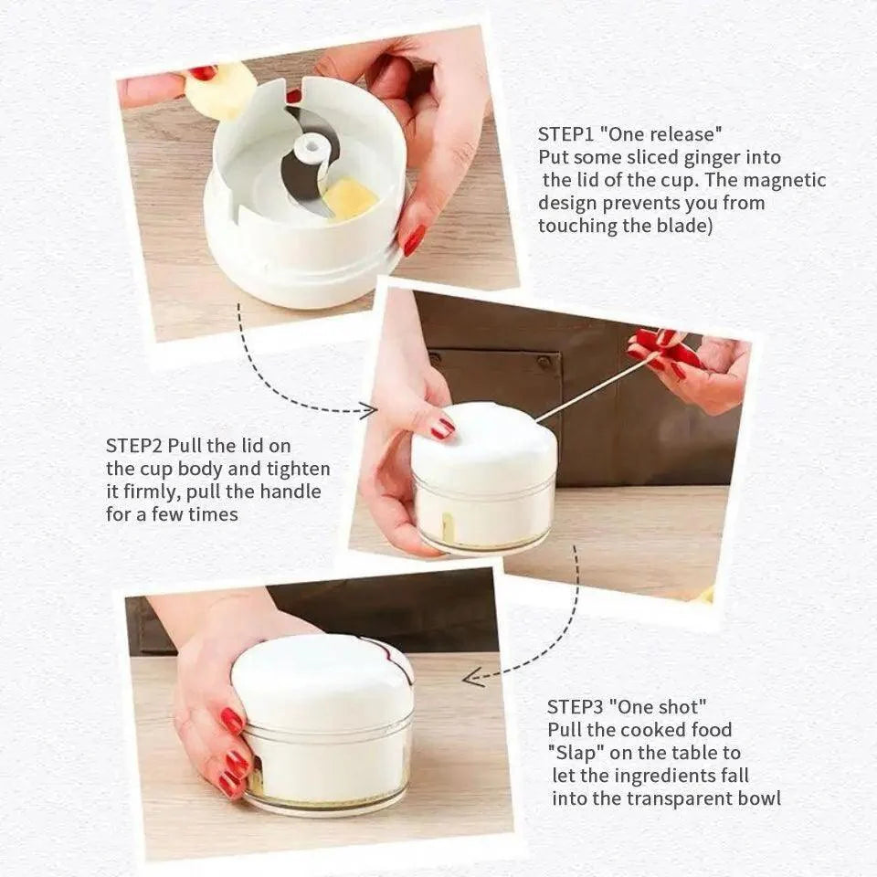 White Mini Multifunctional Vegetable Press Manual Masher Kitchen Gadget