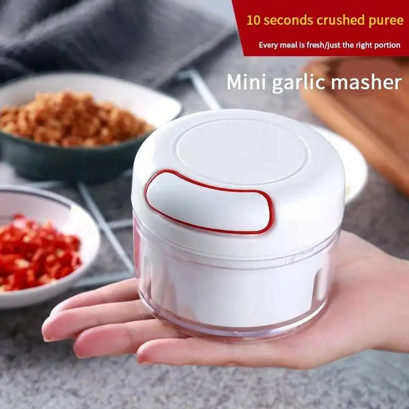 White Mini Multifunctional Vegetable Press Manual Masher Kitchen Gadget