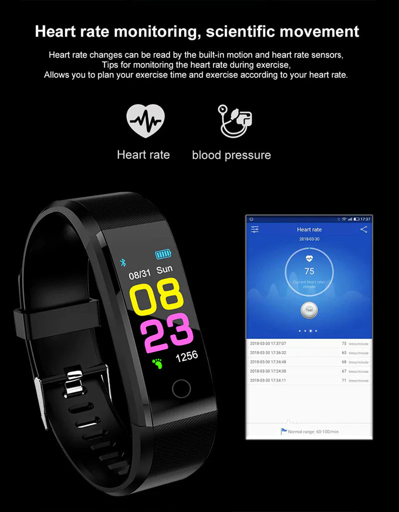 Fitness Smart Watch – Heart Rate & BP Activity Tracker